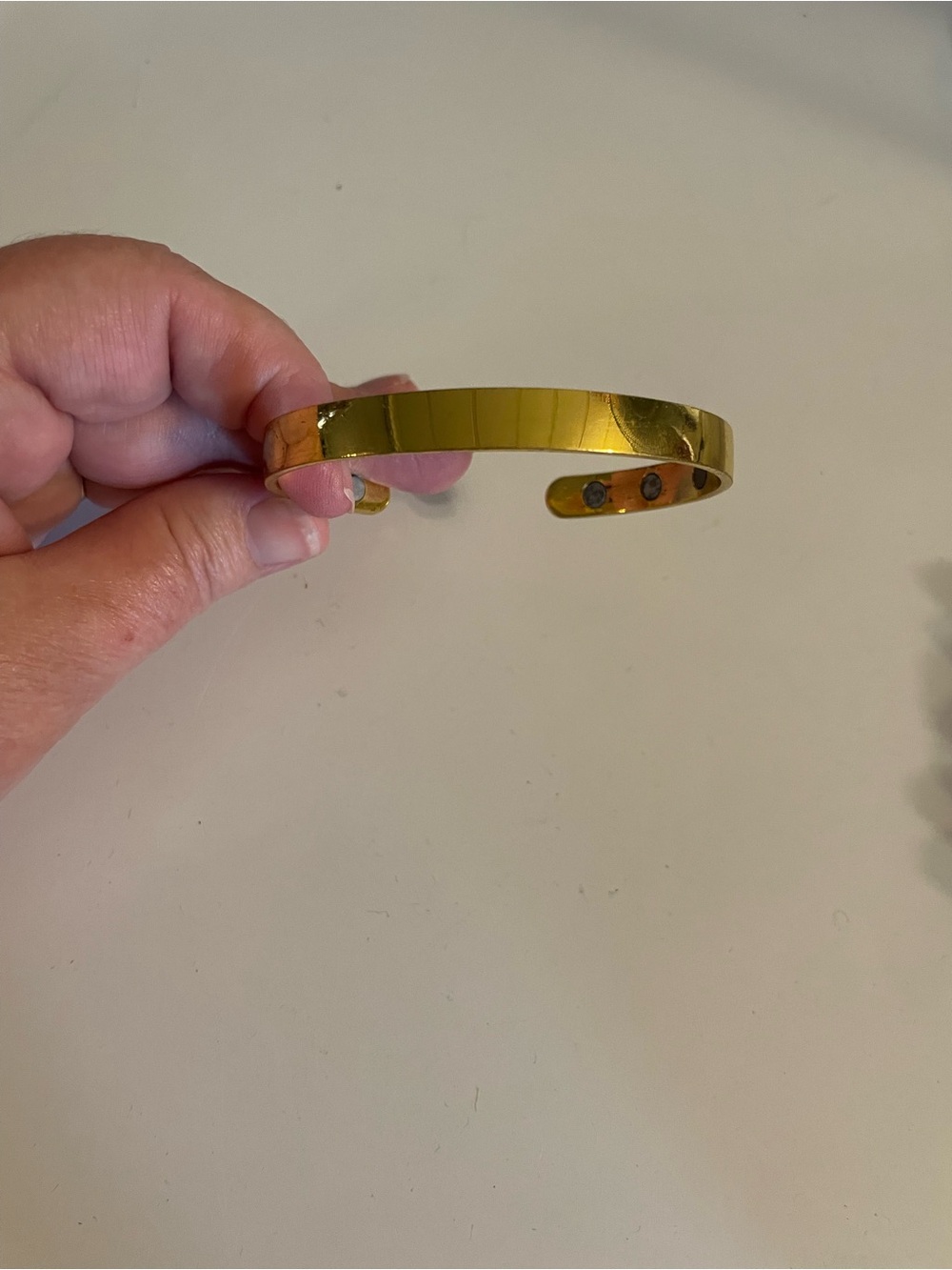 Gold-Tone Magnetic Therapy Cuff Bracelet